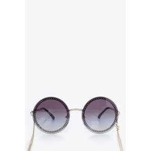 Pre-Loved Chanel™ Round Metal Sunglass with Chain